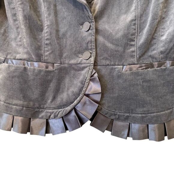 White House Black Market Silver Velvet/Satin Jacket Sz 8 Victorian, Castlecore - Picture 3 of 16